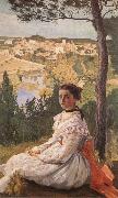 Frederic Bazille View of the Village of Castelnau-le-lez oil painting artist